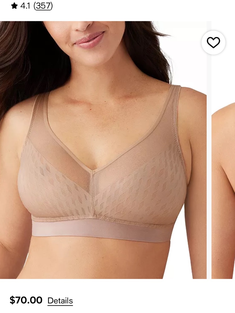 Wacoal 36G, like new. Blush. 
Women's Elevated Allure Wirefree Bra